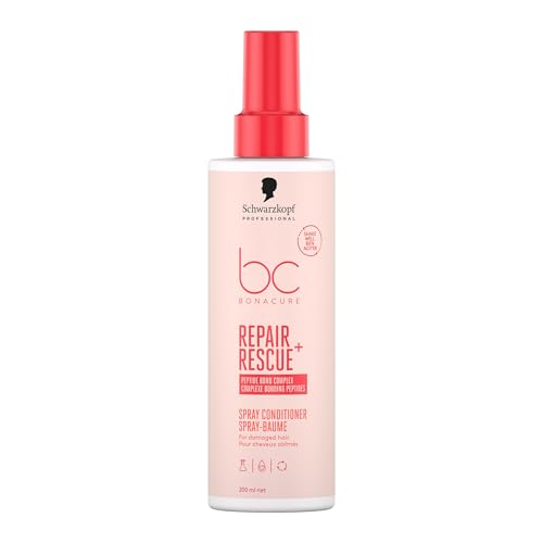 Schwarzkopf Professional Bonacure Repair Rescue Spray Conditioner Leave In Für Strapaziertes Haar Vegan Care Boost Complex Weniger Haarbruch Verbesserte Kämmbarkeit Entwirrend 200 ml
