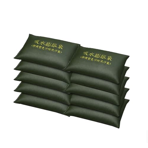 Barrière anti-inondation verte lot de 10 sacs anti-crue sans sable 25x100 cm