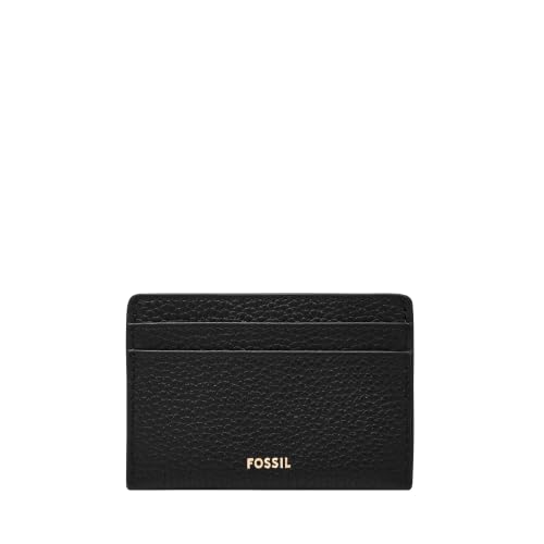Image of Fossil Women's Logan RFID-Blocking Leather Zip Around Card Case Wallet with Keychain