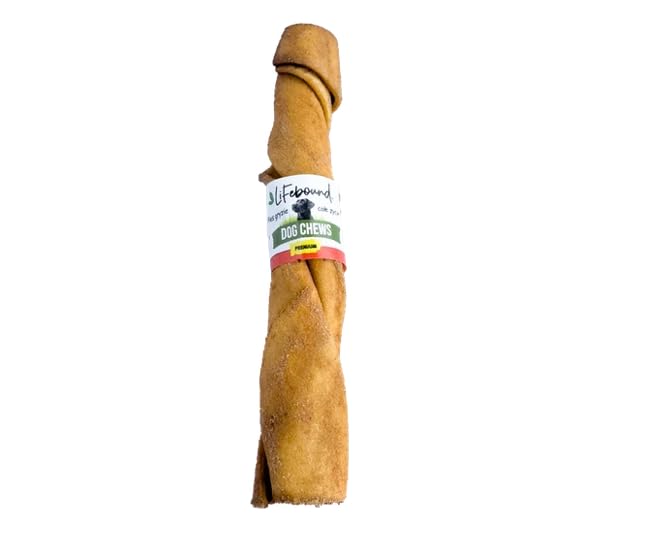 Gedrehter Kauknochen für Hunde – Natürlicher Kausnack zur Zahnpflege – Beschäftigung & Genuss – Für kleine bis große Hunde – Langanhaltend & fettarm (kurz/12,7cm, Bacon)