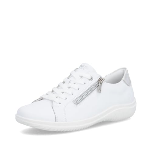 Remonte Damen Low-Top Sneaker D1E03, Frauen Halbschuhe,lose Einlage,Laufschuhe,straßenschuhe,Strassenschuhe,Sportschuhe,Weiss Kombi (81),42 EU