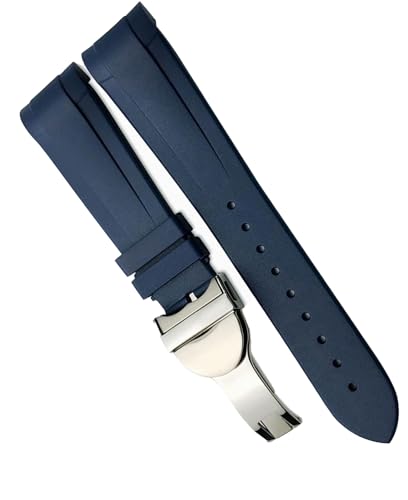 Bracelet montre 22mm caoutchouc courbe boucle pliante pour bracelet montre étanche