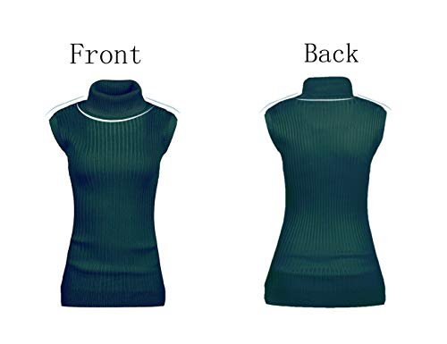 Image of v28 Women Sleeveless High Neck Turtleneck Stretchable Knit Sweater Top