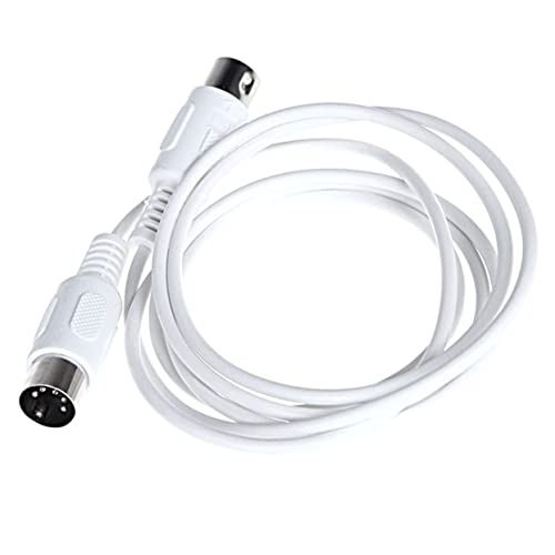 Toddmomy Midi Cables Right Angle Din Keyboard White Wire Cord Midi Editing Extension Cord Electronic Keyboard Adapter Cable