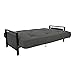 DHP Henley Metal Arm Futon Frame, Industrial Loft Design, Converts to Sleeper, Black Sturdy Metal