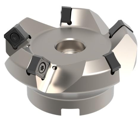 AFM45-03000-Z05-A1000R-SN12-C 3.00 Inch Dia. Milling Cutter, 45° Lead. 5 Teeth with 8 Cutting Edges