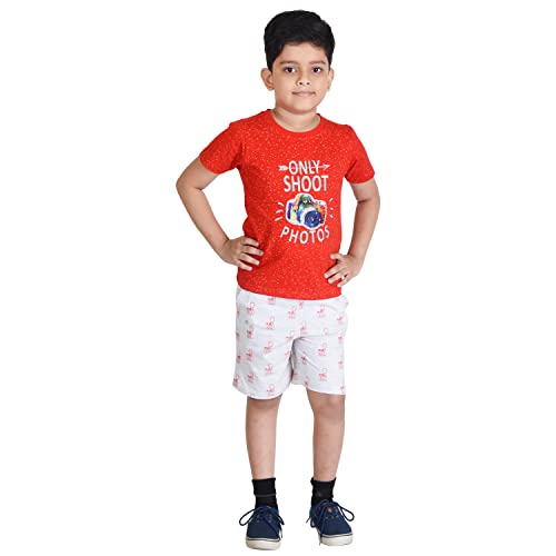 Image of Clothe Funn Boys Printed Cotton Half Sleeves T-Shirt & Shorts Set