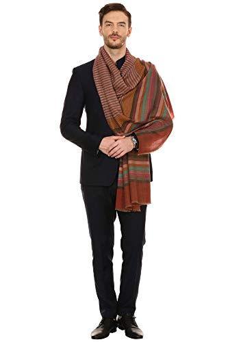 Pashtush Mens Fine Wool Striped Muffler, Soft And Warm Stole Scarf #TOP1