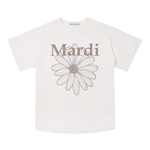 [mardi mercredi] マルディメクルディ Tシャツ TSHIRT FLOWERMARDI CREAM TAUPE 半袖 レディース 韓国 ファッション アパレル [並行輸入品]