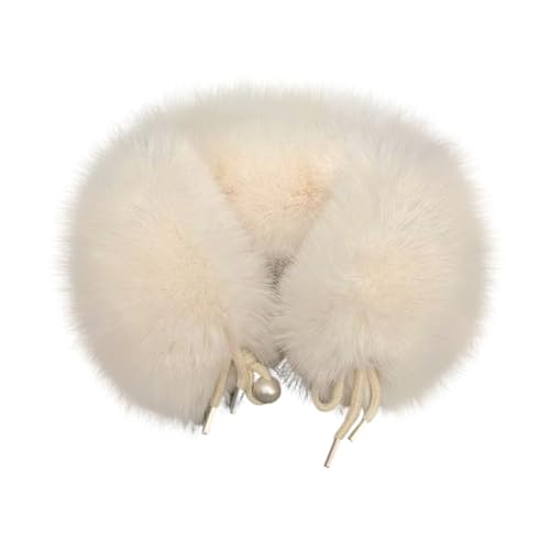 Eforcase Faux Fur Collar Shawl Wrap Stole Collar Coat Accessory Winter Furry Neck Warmer Cold Weather Fuzzy Scarf