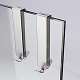 Tool Part for Double for Glass Shower Door, Towel Over The Bathroom Glass Wall Up 304 Stainless Steel Hole-Free Shower Room