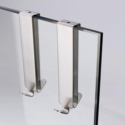 Tool Part for Double for Glass Shower Door, Towel Over The Bathroom Glass Wall Up 304 Stainless Steel Hole-Free Shower Room