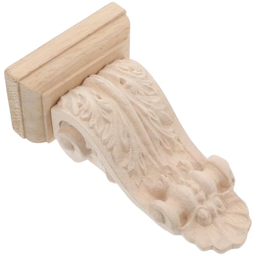 Ménsulas de madera tallada de 8x15x5cm estilo europeo para decoración de estantes