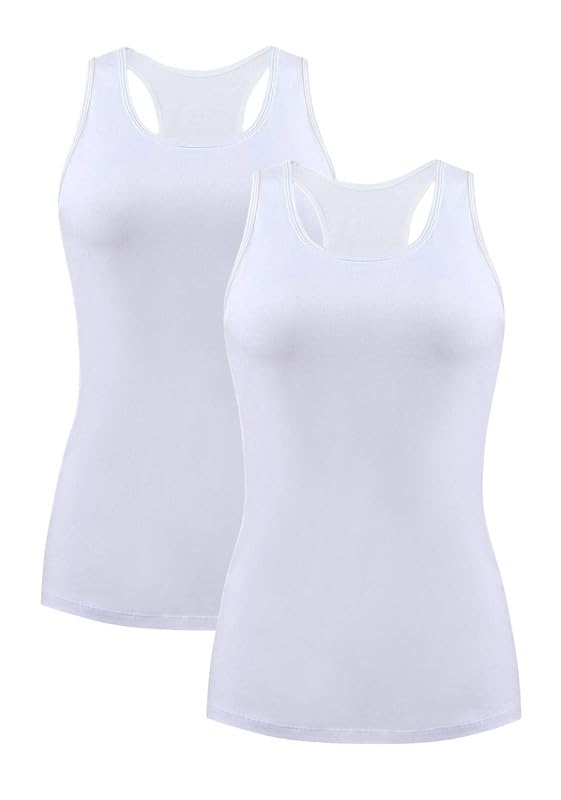 Image of beautyin Women Tank Top with Shelf Bra Racerback Workout Yoga Undershirt