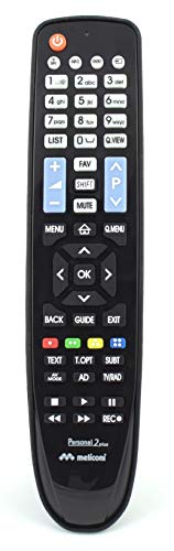Meliconi Gumbody Personal 2 PLUS - Mando a distancia universal (IR inalámbrico, TV, Botones, Alcalino, AAA) negro
