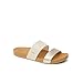 REEF Cushion Vista Womens Fashion Slide Sandal, Vegan Leather Strap, Ultra Soft Cushion Footbed, Vtinage/Gold, 7.5