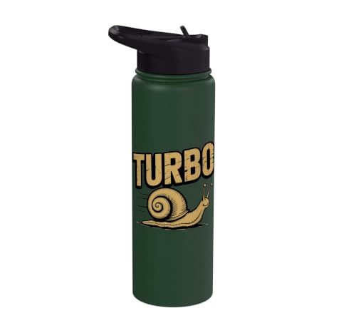 Turbo Snail Funny TURBO Slow Runner Joke Stainless Steel Insulated Water Bottle