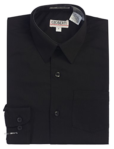 Image of Gioberti Boy's Long Sleeve Dress Shirt + Solid Tie, Bow Tie, and Hanky
