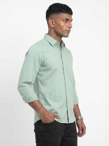 Image of DOXIC Men's Cotton Shirt with Spread Collar Neck Full Sleeves Classic Style Solid Pattern Regular Fit and Standard Length | Formal & Casual Wear Shirts