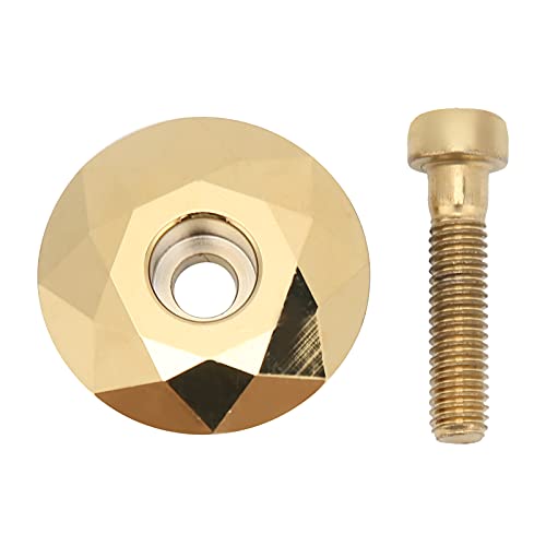自転車ヘッドセットトップキャップアルミニウム合金ステムトップカバーマウンテンおよびロードバイク用のボルト付き (金)