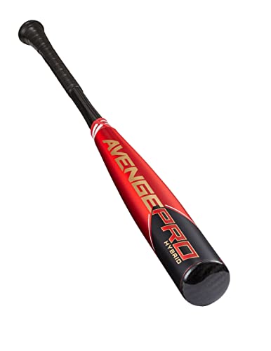 Axe Bat 2023 Avenge Pro Hybrid (-3) BBCOR Baseball Bat, 3-Piece Alloy/Composite Hybrid, Flared Axe Handle, Red/Black/Gold (33