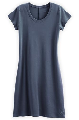 Image of Fair Indigo Women's Organic All-Cotton Scoop Neck T-Shirt Dress