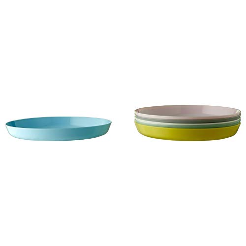 Kalas - Platos de plástico pastel para tazas, tazones y cubiertos (paquete de 6 platos)