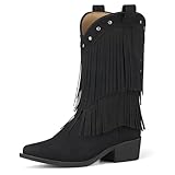 Rollda Girls Cowboy Boots with Tassel, Fringe Cowgirl...