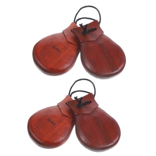 TOYANDONA Castañuelas de Madera de Peral sin Mango 2 Piezas para Adultos Instrumento de Percusión Profesional Sonido Nítido Adecuado para Fiestas y Aprendizaje Musical