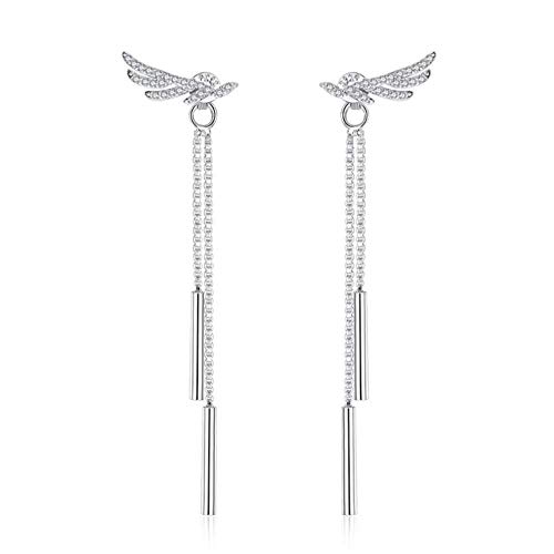 Pendientes de alas de ángel y borlas brillantes para fiestas