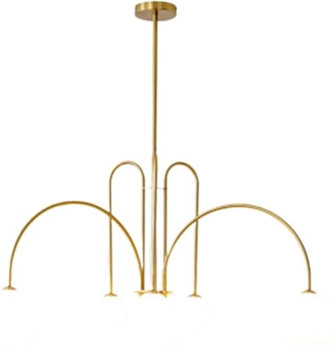 Chandelier verre de lait moderne lustre industriel fer 6 lampes