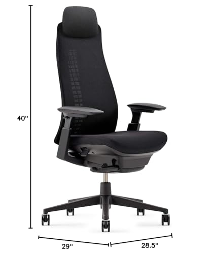 Modern Executive Office Chair with Ergonomic Design and Breathable Mesh - Adjustable Headrest (Coal)