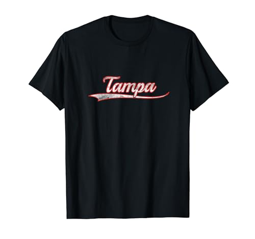 Tampa Vintage Varsity Distressed Throwback Style T-Shirt