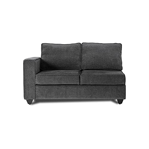 Image of Wakefit Malphino 2 Seater Sofa Set | 3 Year Warranty - Wooden, Smoke Grey Napper