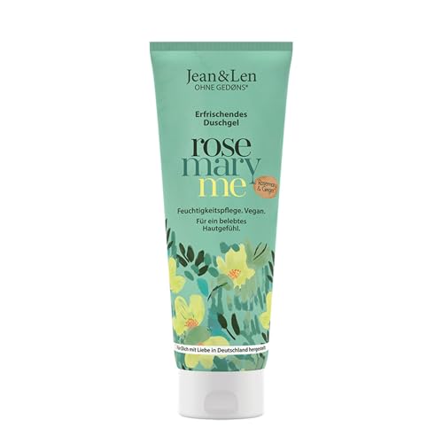 Jean & Len Feuchtigkeit Dusche Rosemary & Ginger Duschgel für normale bis trockene Haut reinigt und pflegt die Haut beim Waschen würzig-frischer Rosmarin und Ingwer Duft 250 ml