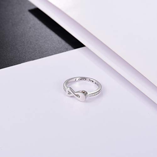 Fookduoduo Infinity Cremation Ring for Ashes - 925 Sterling Silver Cremation Urn Jewelry I Carry You with me Memorial Keepsake Locket Rings for Human/Pet Ash 5