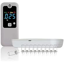 Breathalyzer with 10 Memories and LED Display Visible at Night White 088-2