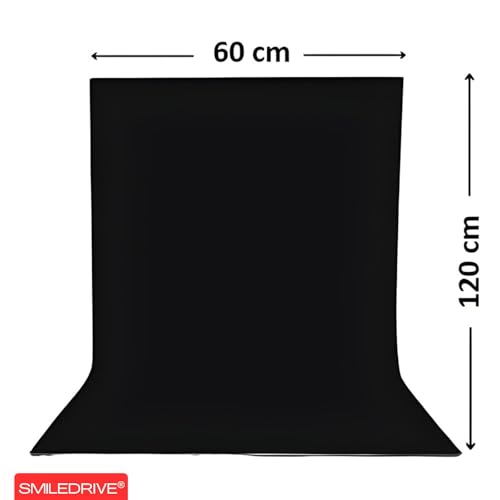 Image of SMILEDRIVE Photography Background Sheets, 60 x 120 cm, Black & Yellow | Waterproof, Wrinklefree, PVC Material
