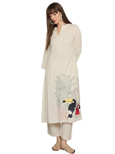 Image of INDO ERA Women's Catton Ethnic Co-Ord Set | Kurta Pant Set | Kurta Palazzo Set | Stylish Cotton Suit Set for Women,11108