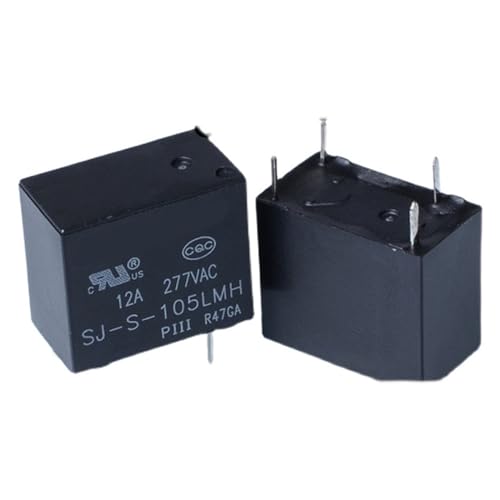 Relais SJ-S-124LMH 24V 4 broches 12A pour circuits électroniques - Lot de 5 pièces