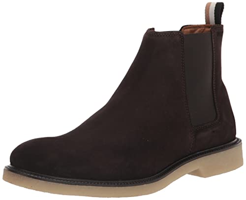 Image of BOSS mens Suede Chelsea Boot With Embossed Logo