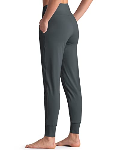 Wjustforu Women's Joggers Sweatpants High Waist Lounge Tapered Pants With Pockets Loose Track Cuff Leggings For Gym, Workout, Yoga ((Medium, Dark Gray) #TOP3