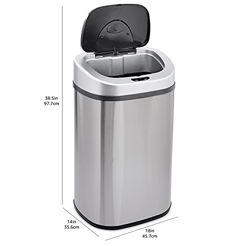 Caneca de basura automática acero inoxidable 80 L miniatura 6