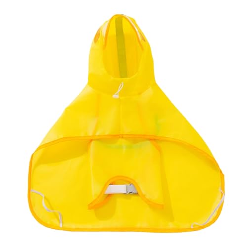 防水犬レインコート - ポリエステル子犬レインジャケットポンチョ|かわいいアヒルの形、屋外旅行のための調整可能な犬の服