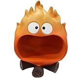 Dosker Funny Resin Flame Statue with Candy Dish & Key Dish, Entryway Table Candy Bowl Decor (Orange)