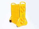 The Ramp People Expandable Safety Barrier on Wheels (Expands to 3.9m) - Yellow Retractable Warning Barricade