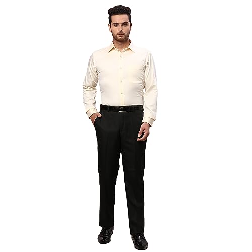 Image of Raymond Men Slim Fit Dobby Pattern Pure Cotton Semicutaway Collar Full Sleeve Formal Shirt