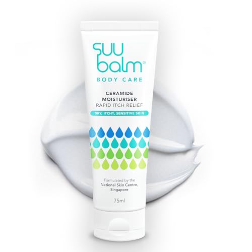 Suu Balm - Itch Relief Cream, Menthol & Ceramide Body Moisturiser - Itch Relief in 5 Minutes - Psoriasis, Dry, Sensitive Skin, Eczema Treatment (75ml))