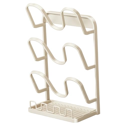 Gundhgstrr Soporte Organizador de de Cortar en Oferta, Estante de Mesa para Tapas de Ollas, Sin Perforar, para Utensilios de Repostería, 3 Niveles.