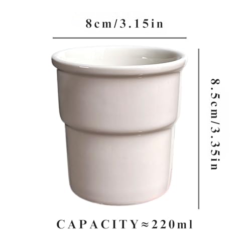 Set 2 Mugs de Cerámica Blanca 220 ml Taza con Manguito miniatura 6